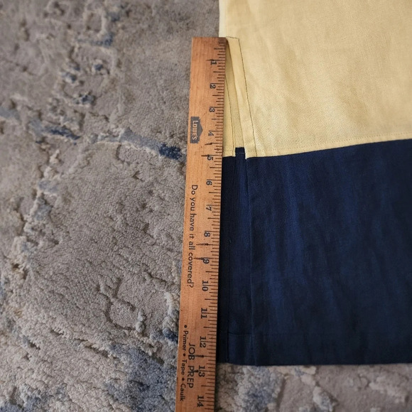 100% Linen Maxi Dress Modern Element Cream Yellow Blue Colorblock Small Petite. - Picture 16 of 16